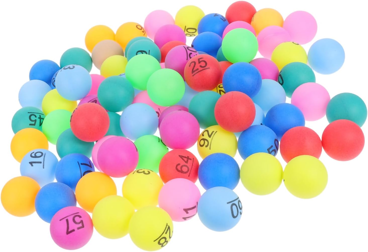Colorful 4cm Raffle Balls Set of 100 Numbered 1-100 Plastic Bingo Balls for Party Activities and DIY Fun