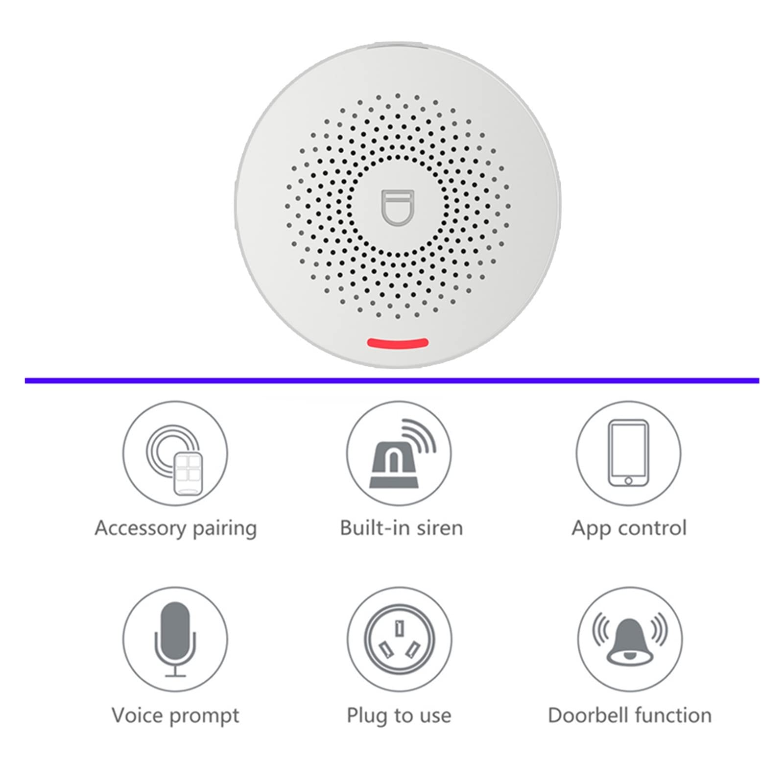 Kit Allarme Casa, WI-FI di sicurezza allarme intelligente con sensore della porta Smart Life & Tuya Controllo app compatibile(G)