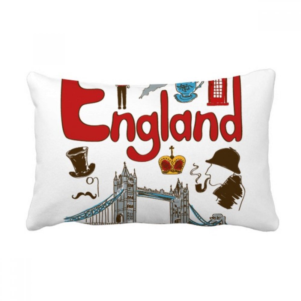 Coussin d'Angleterre motif haut-lieu touristique 16x24 pouces