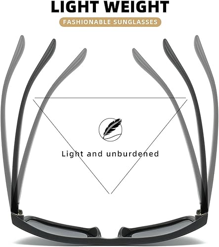 Miniatura 6 de Gafas de sol polarizadas de moda para hombres y mujeres deportes UV400 retro elegantes sombras TR90 marco cuadrado gafas de conducción