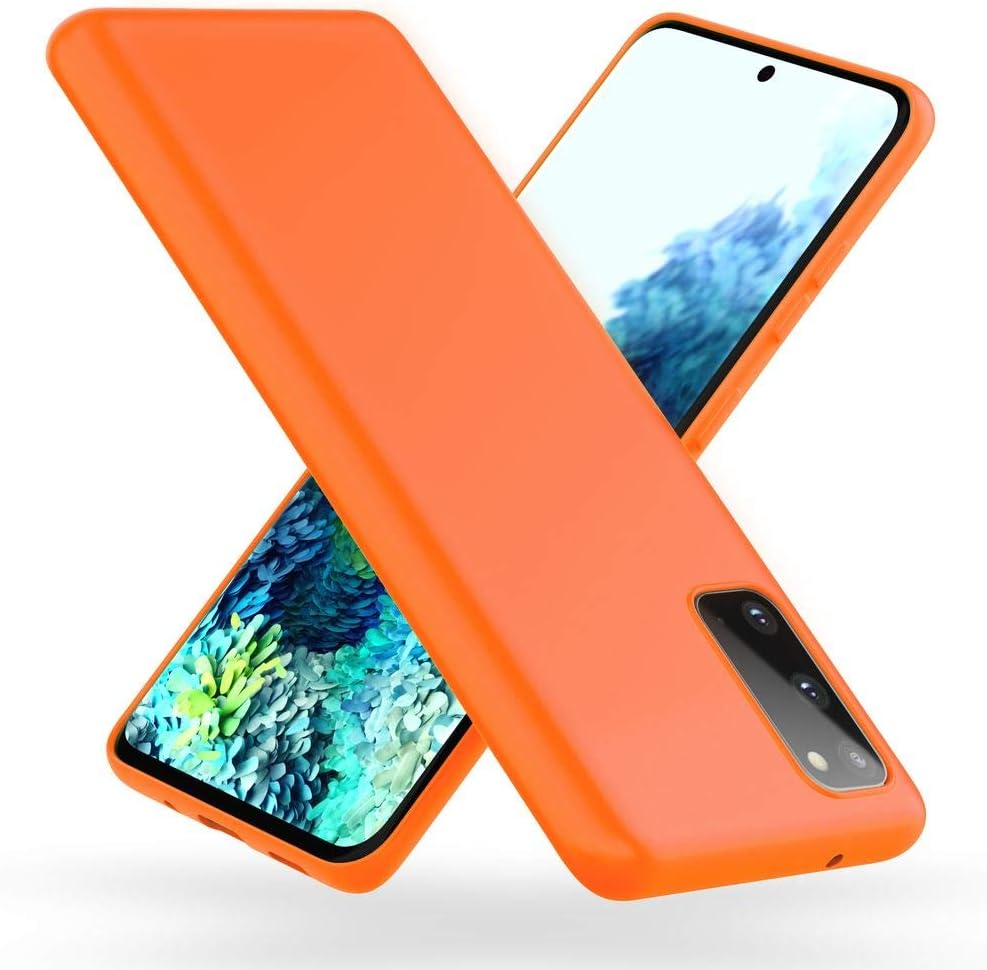 NALIA Neon Cover Compatible with Samsung Galaxy S20 Case, Slim Protective Shock Absorbent Silicone Back, Ultra-Thin Mobile Phone Protector Shockproof Bumper Rugged Skin Soft Coverage, Color:Orange