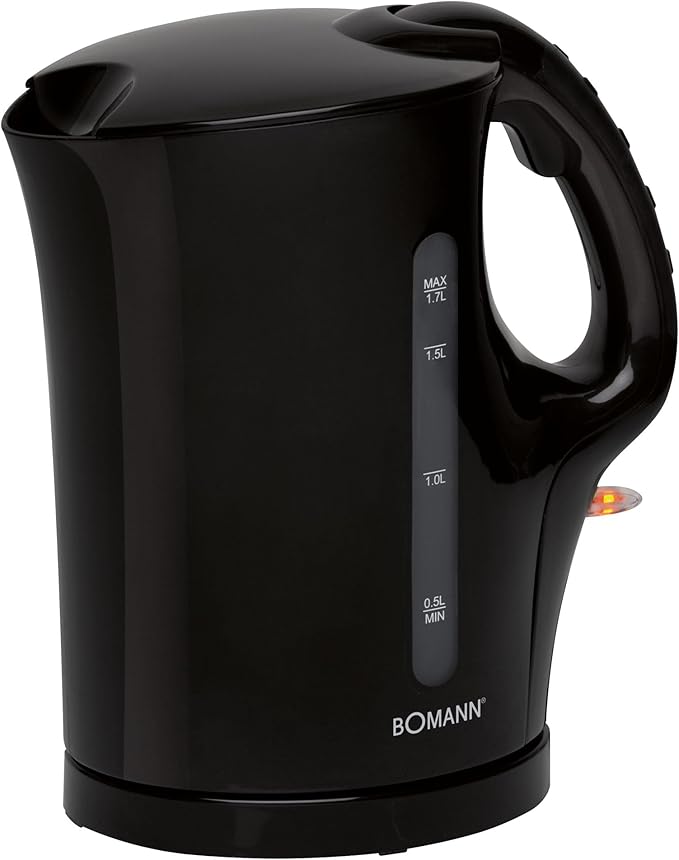Bomann® Wasserkocher | Kettle | 1,7 L mit automatischer & manueller Abschaltung | herausnehmbarer Kalkfilter | max. 2200Watt | schwarz | WK 6079 CB