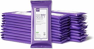 Medline ReadyBath Select Thick Adult Bath Wipes, 150 Wipes (5 Wipes, 30 Packs), Scented, No Rinse Formula with Aloe, Shower Wipes for Sensitive Skin & Alcohol-Free, 8 x 8 Inch