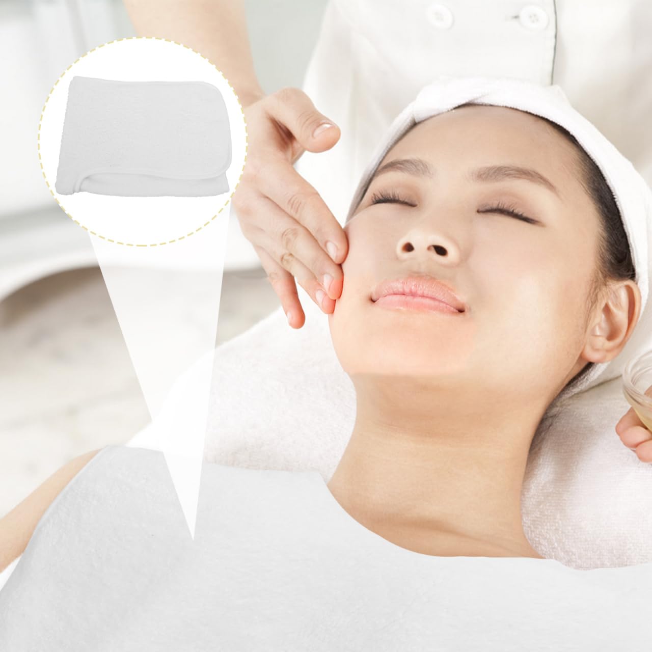 Didiseaon Face Towels Split Design: 4pcs Facial Cloths for Washing -shaped Esthetician Towel Clean Skin Facial Cloth for Warmer Spa - Image 2