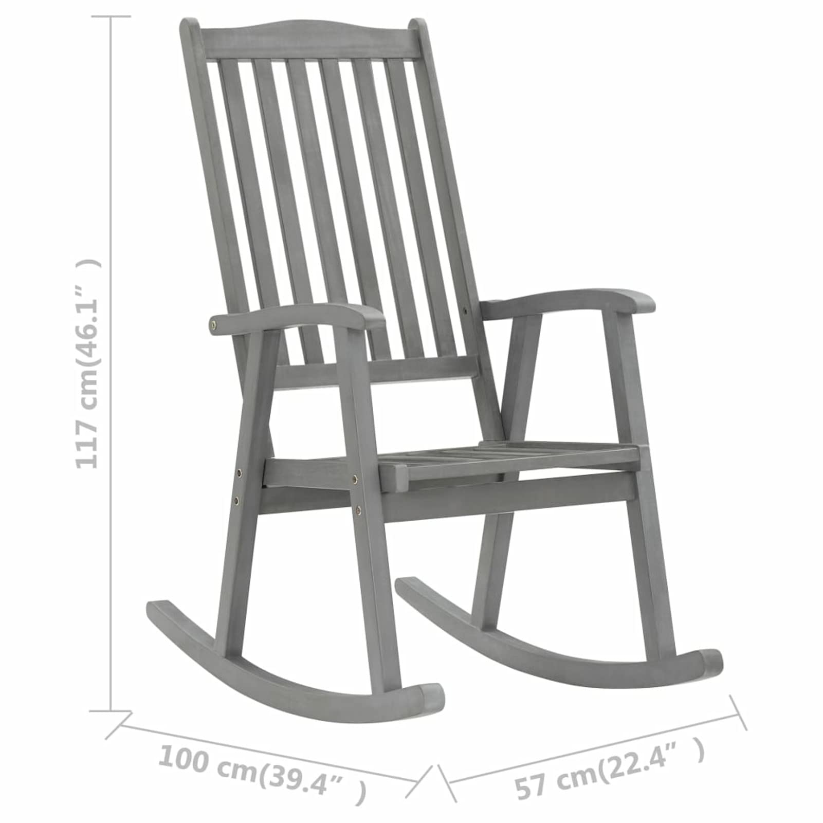 Tidyard Sedia a Dondolo con Cuscini in Legno Massello di Acacia, Poltrona Relax con Braccioli,Sedie a Dondolo da Giardino,Poltrona a Dondolo da Giardino Poltrona da Esterno Sedie da Esterno in Legno
