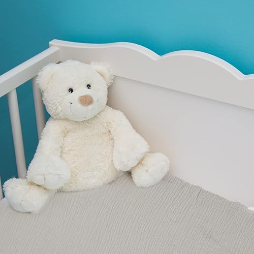 Miniatura 4 de ChuLian Paquete de 2 sábanas bajeras para cuna estándar 100 muselina de algodón para cuna para niños y niñas 512 x 295 pulgadas gris y azul