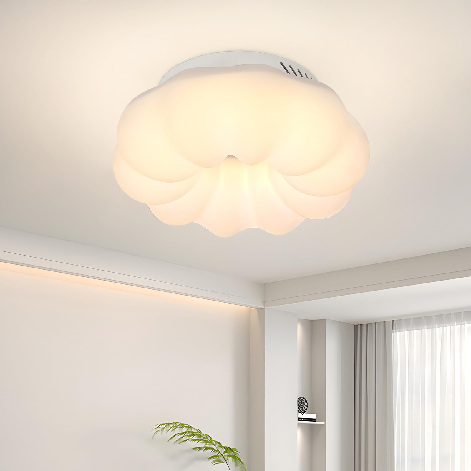 DELIPOP Lampara LED Techo Regulable, 40W Lampara Techo Dormitorio Nube Creativa, Lampara Techo Infantil, Plafón LED Techo con Mando para dormitorio de niños y sala de estar