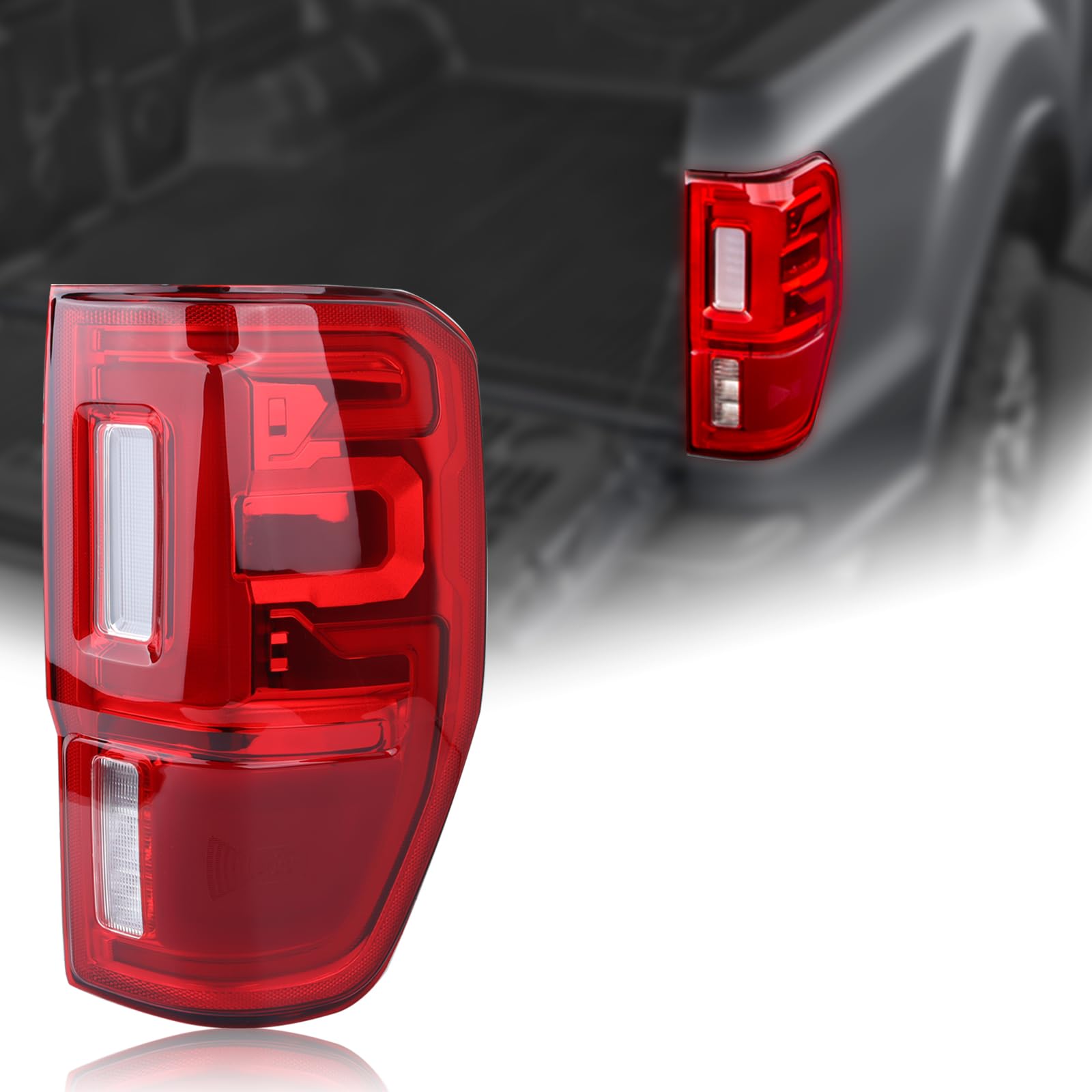 Duolctrams LED Tail Light Rear Lamp Assembly w/Blind Spot (Module NOT Included) Compatible with 2019-2023 Ford Ranger Right Passenger Side KB3Z-13404-G