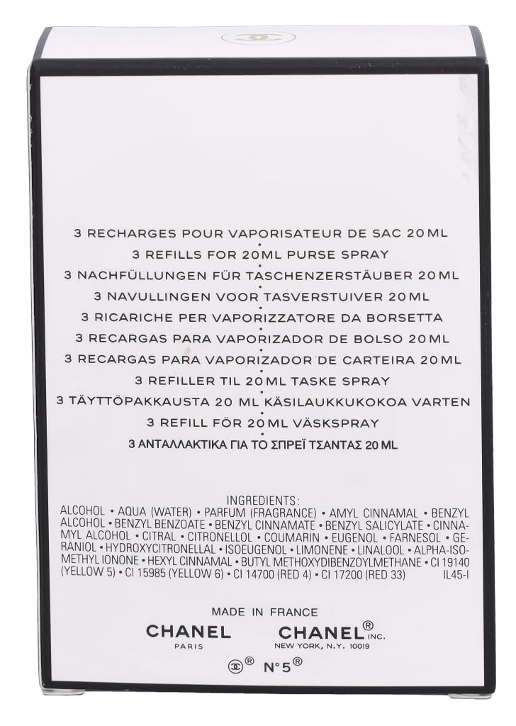 Chanel - No.5 Eau De Toilette Purse Spray Refills 3x20ml/0.7oz - Image 4