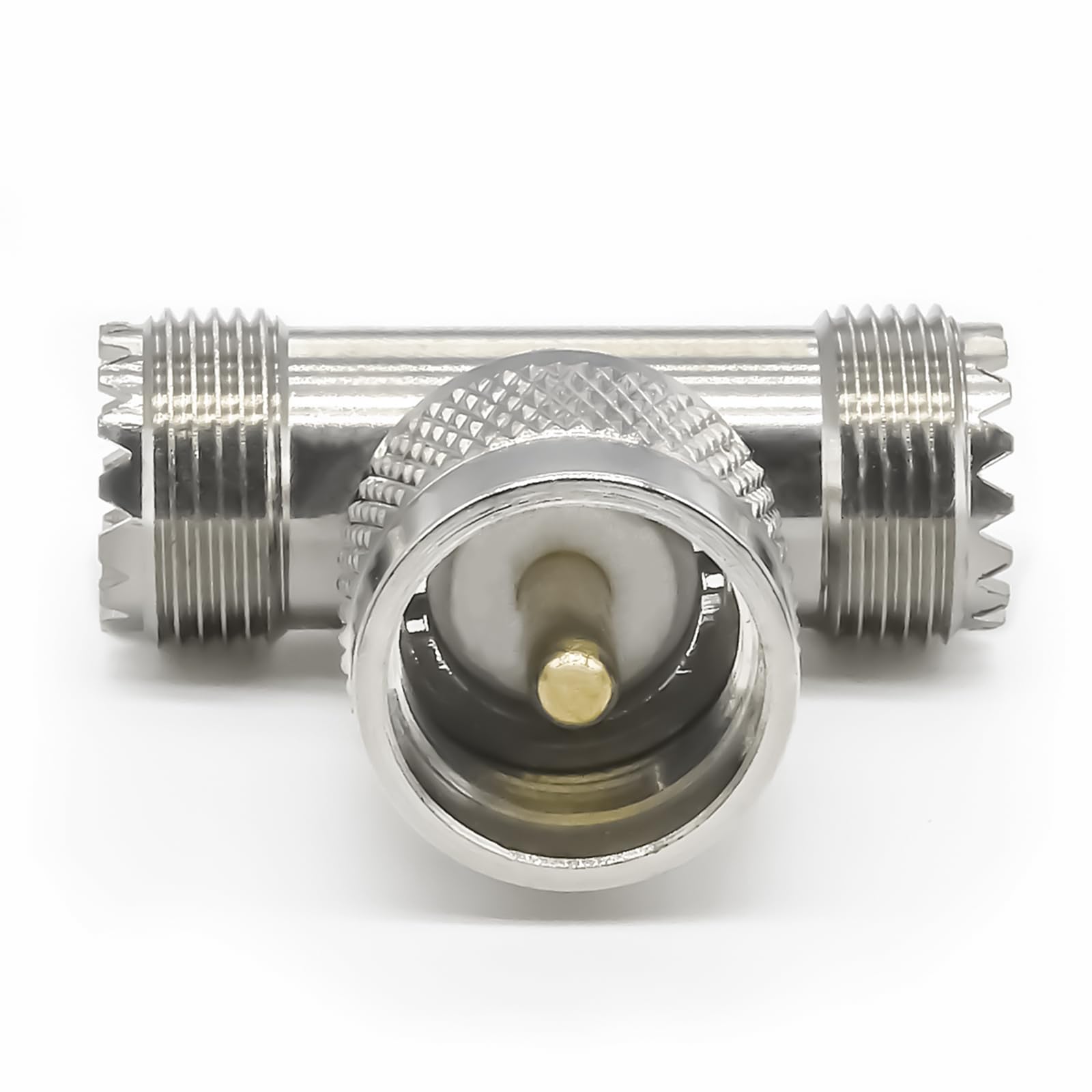 2 sztuki UHF-T PL259, 3-drożny rozdzielacz UHF, wtyczka SO239 na dwa gniazda PL259-adapter koncentryczny, SO239 potrójny trójnik do urządzeń radiowych, urządzeń wideo i anten
