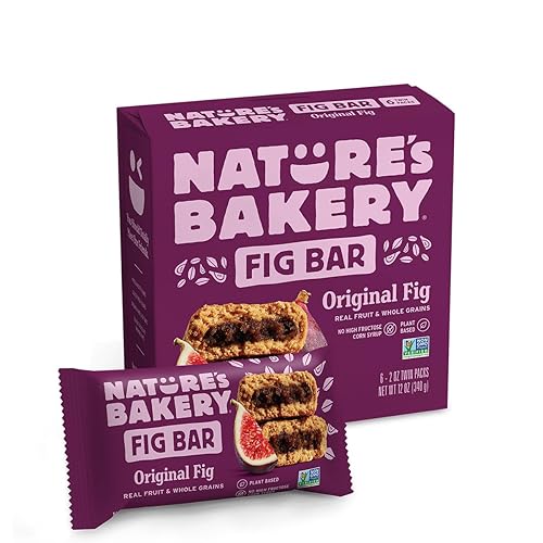 Natures Bakery Barras de higo de trigo integral higo original fruta real veganas sin OMG barra de aperitivos 1 caja con 6 paquetes individuales 6
