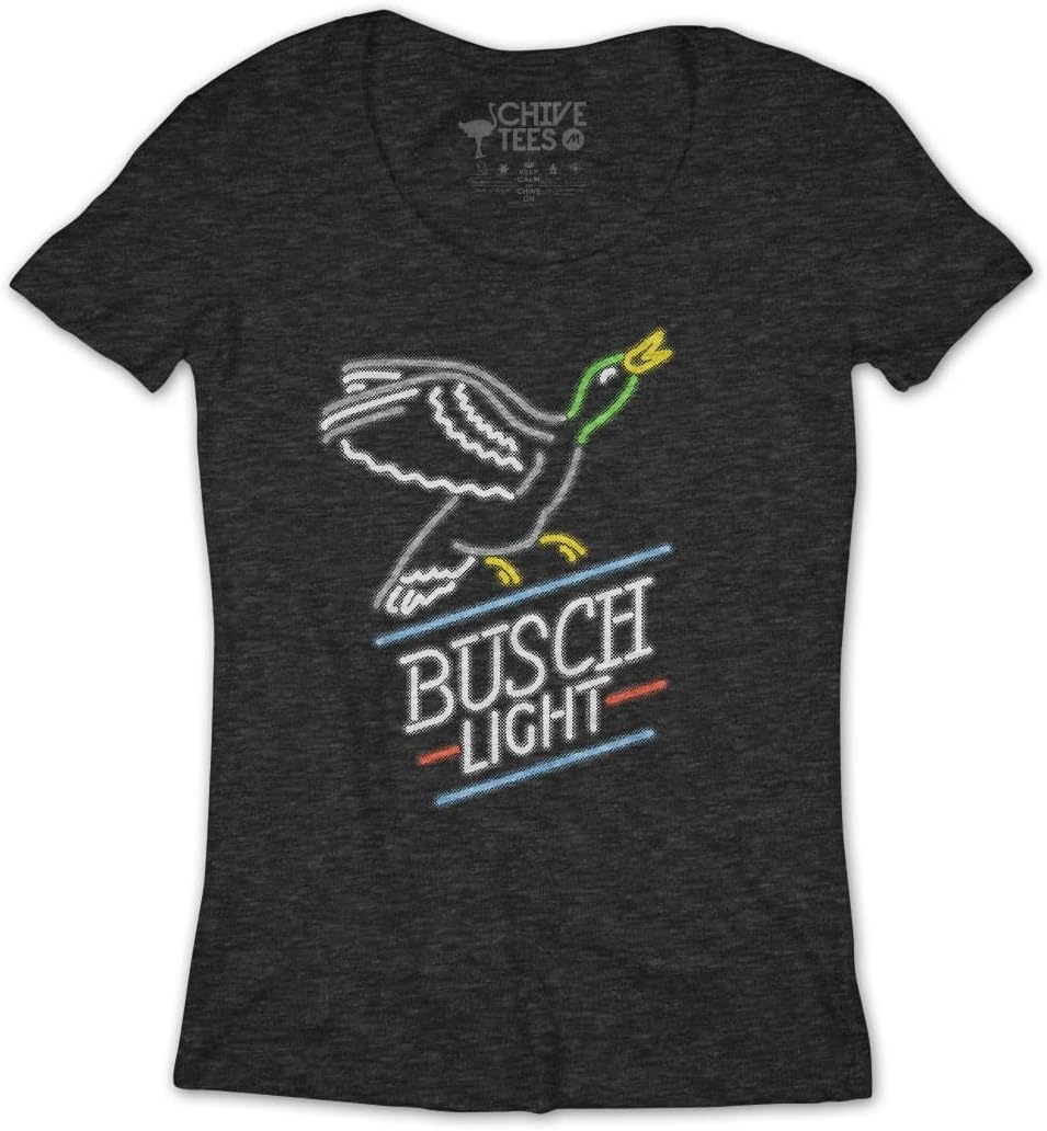 Busch Light Duck T-Shirt – Neon Beer Sign Hunting Graphic Tee