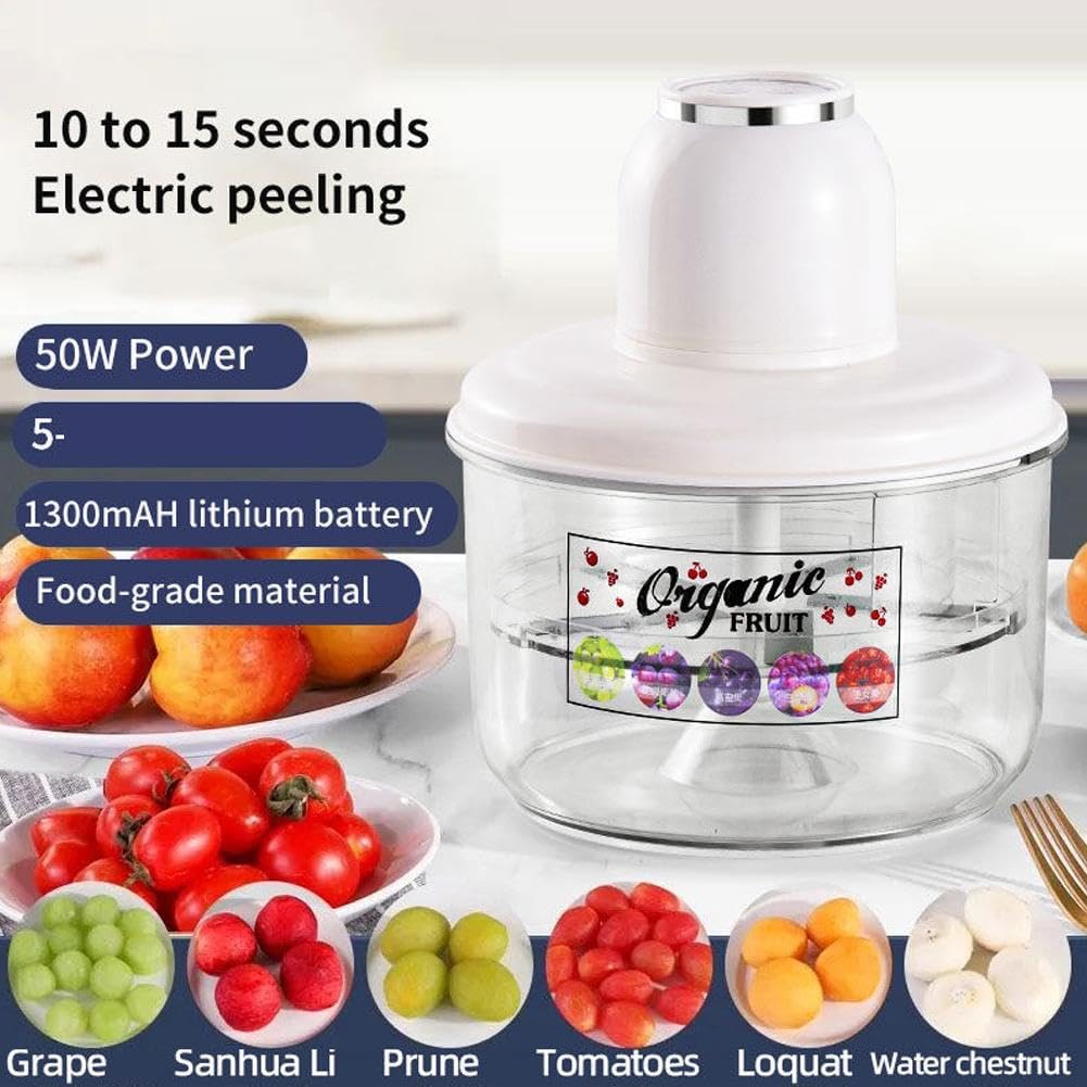 Electric Grape Peeling Machine,Garlic Peeler Machine,Automatic Small Fruit Tomato Peeler Tool,Rechargeable Commercial Smart Fruit Skin Remover Machines for Grapes, Garlics,Tomato,Cherry(Blue2)