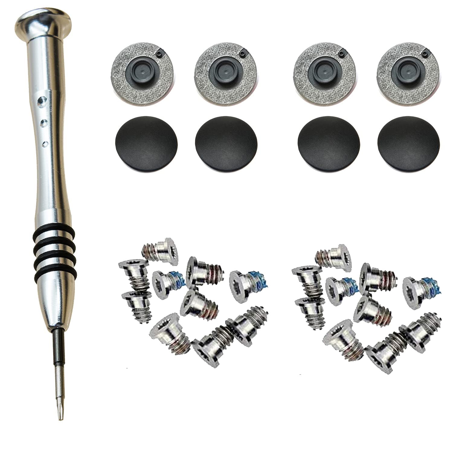 8 Pack Rubber Feet 20 pcs Repair Replacement Screw Compatible with Mac Book Pro Retina A1398 A1425 A1502 13" 15" Bottom Case Screw Rubber Feet and Screwdriver Repair kit