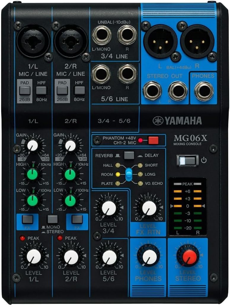 MG06X compact 6-channel mixer, USB