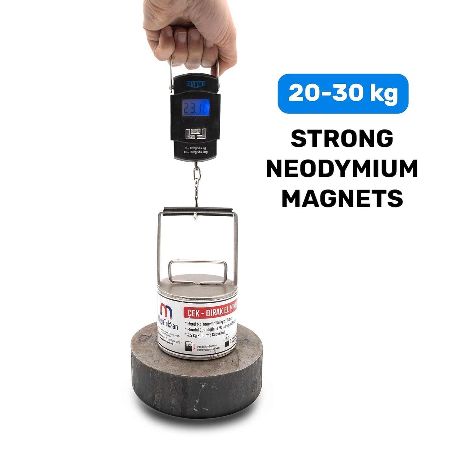 Handheld magnes do podnoszenia – magnetyczny kolekcjonerski – stal nierdzewna – siła ciągnąca 25 kg – magnes ciągnący – przenośny magnes do noszenia – metalowy magnes kolekcjonerski
