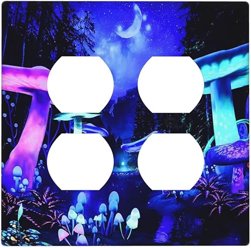 Miniatura 233 de Placa de pared de tortugas marinas, hierba oceánica, medusas, peces y algas marinas, placa de pared de doble palanca, cubierta de interruptor de luz