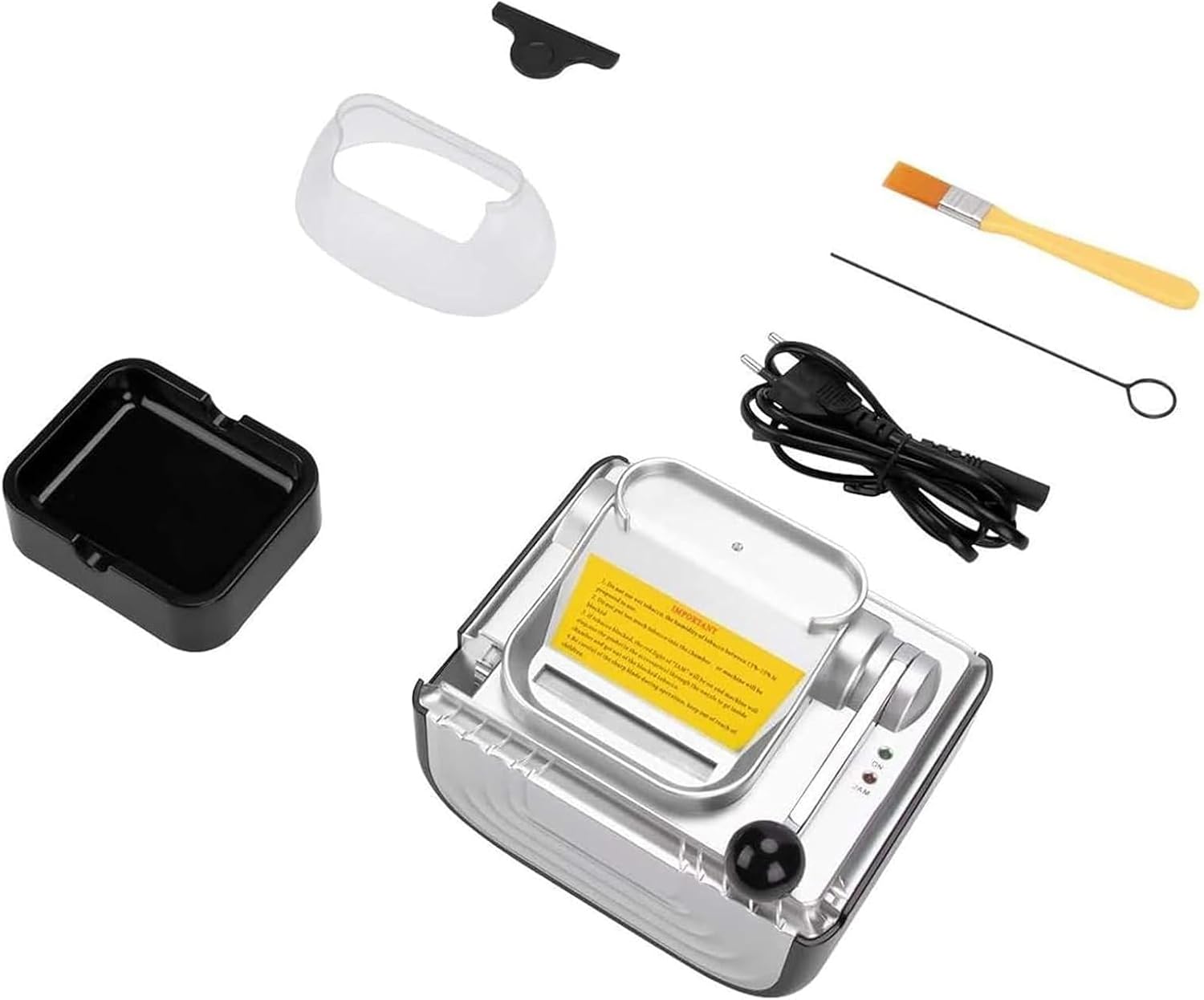 Automatic Tobacco Roller, Electric Cigarette Rolling Machine with Storage Tray and Transparent Hopper, 6.5mm Diameter Tube