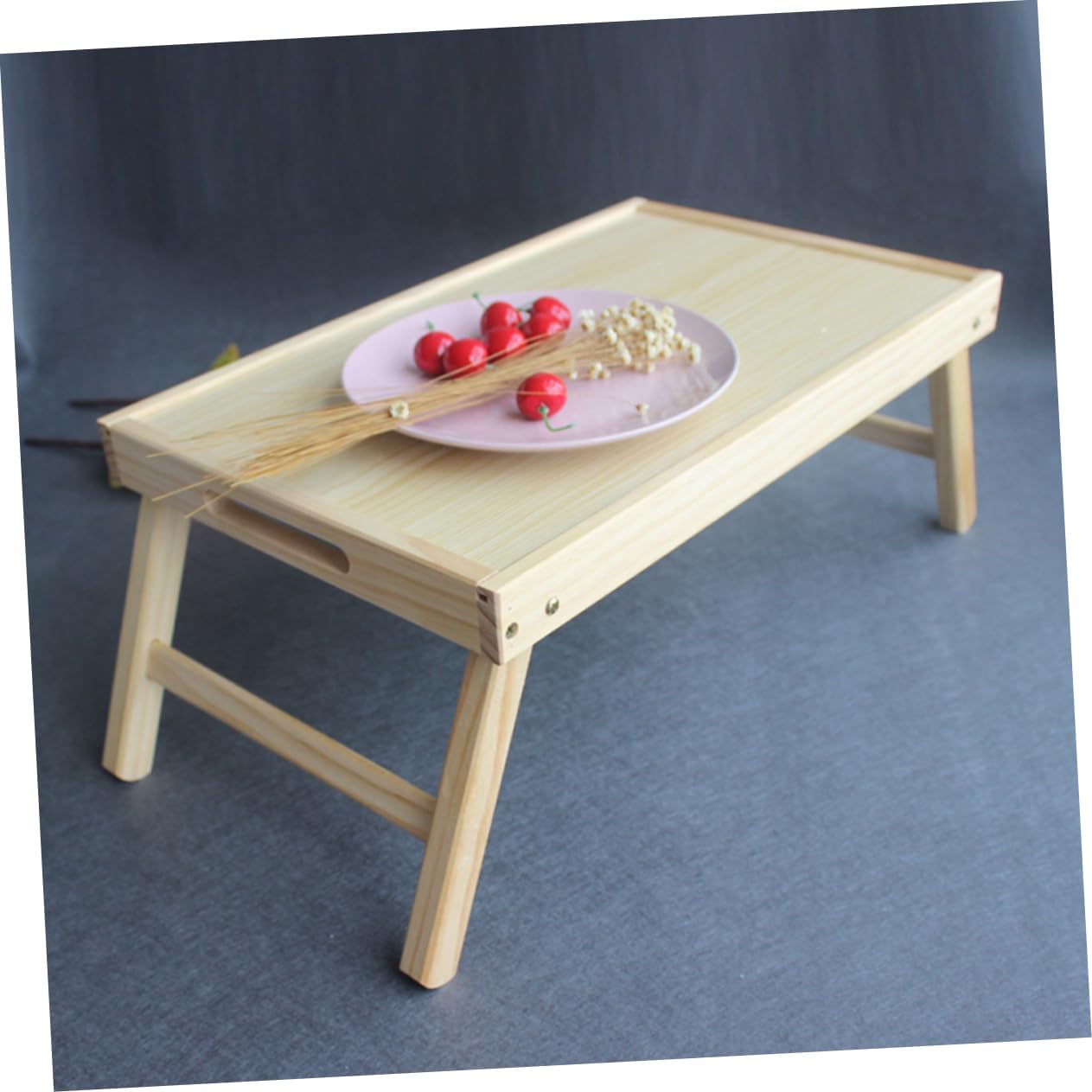 DOITOOL Foldable Wooden Bed Laptop Desk Portable Serving Table for Tea Breakfast Study Lightweight Design for Bed and Couch Use