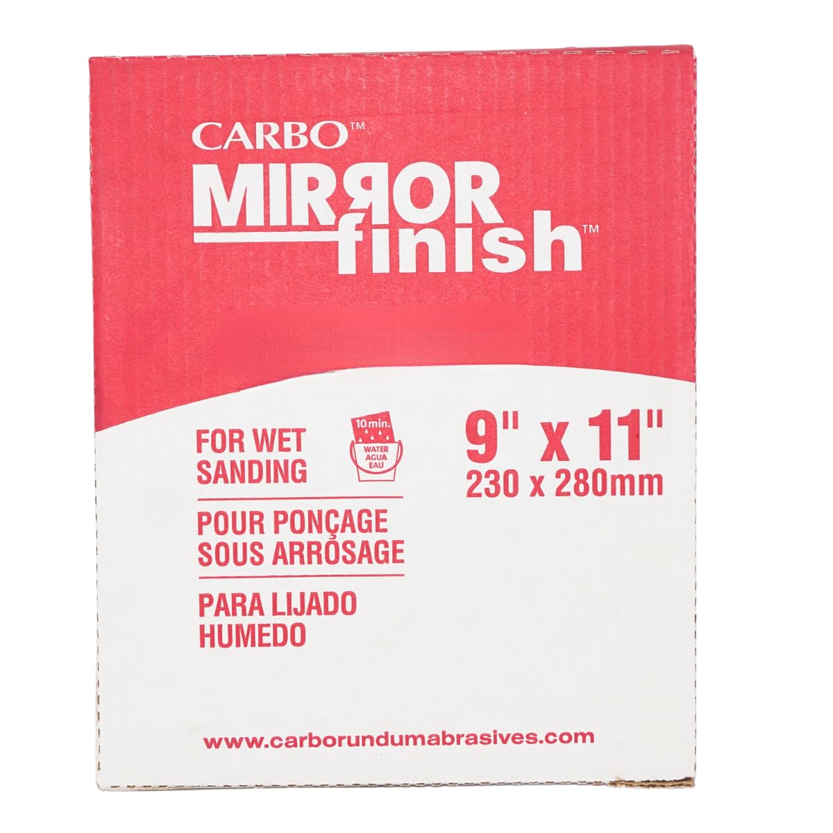 Carborundum 63878 Carbo Premier Red Wet/Dry Sandpaper Sheets, 9" x 11", 1500 Grit, Mirror Finish, Automotive & Metal Sanding, 50 Pack