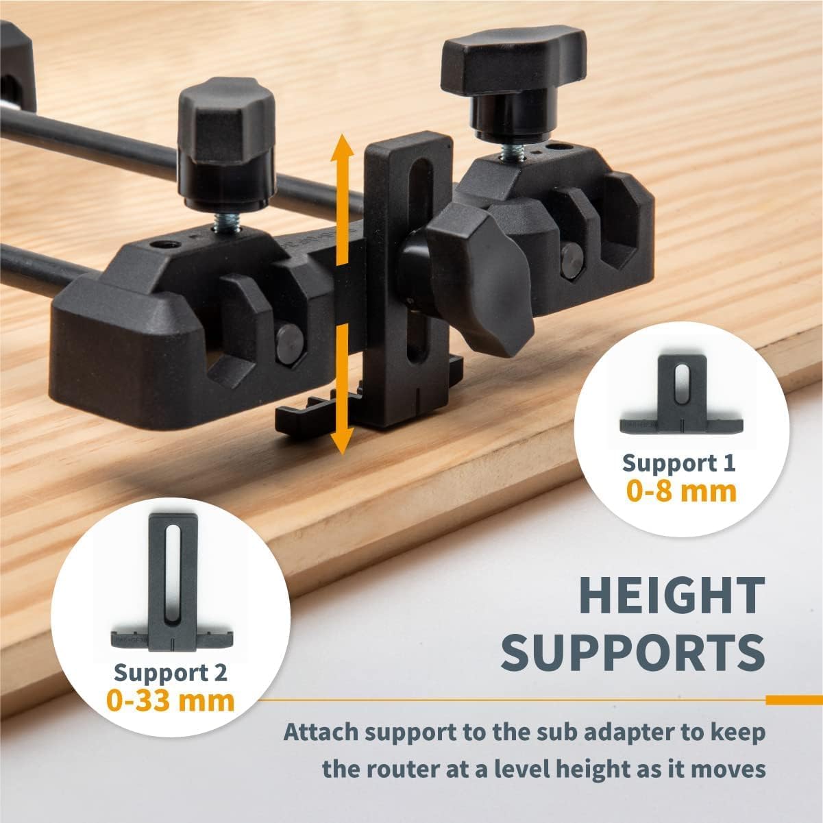 POWERTEC 110" Track Saw Guide Rail Kit and Router Guide for Makita and Festool Compact Router and Plunge Router, Includes 2PK 55" Guide Rails and Connectors (72079)
