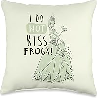 Vista 1 de Disney Princess Tiana I Do Not Kiss Frogs - Almohada de 15.7 x 15.7 in, multicolor