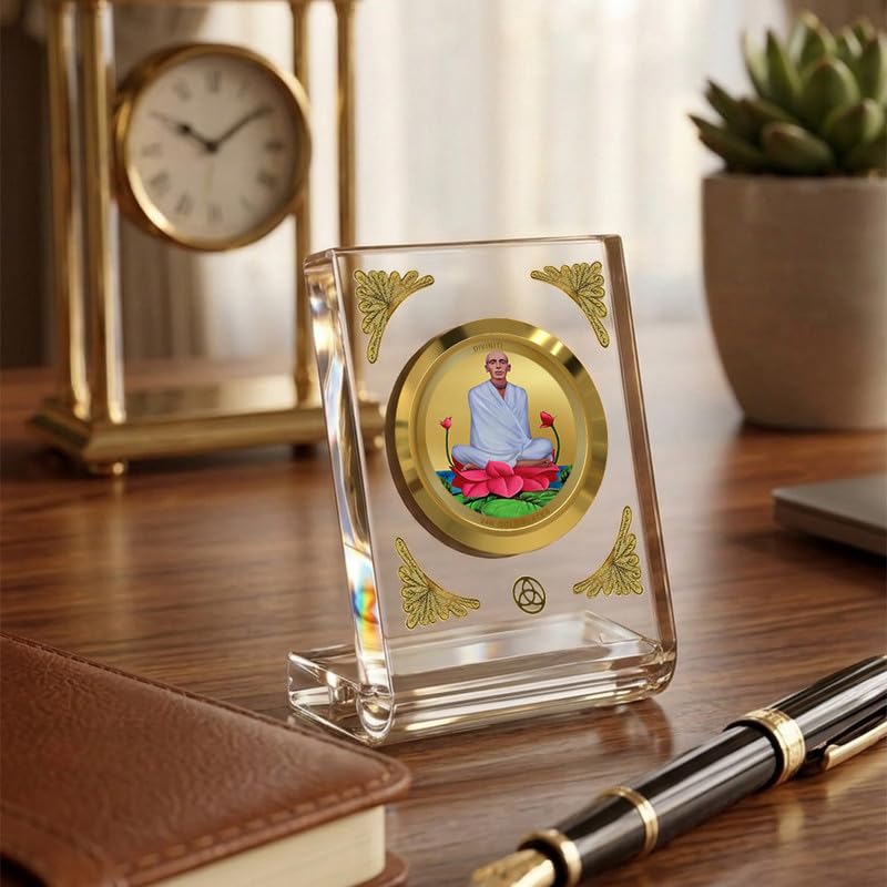 Image of DIVINITI 24K Gold Plated Religious Car Dashboard Frame | Premium God Idol Frame for Car, Home Mandir & Office Table | Spiritual Gift, Decorative Showpiece