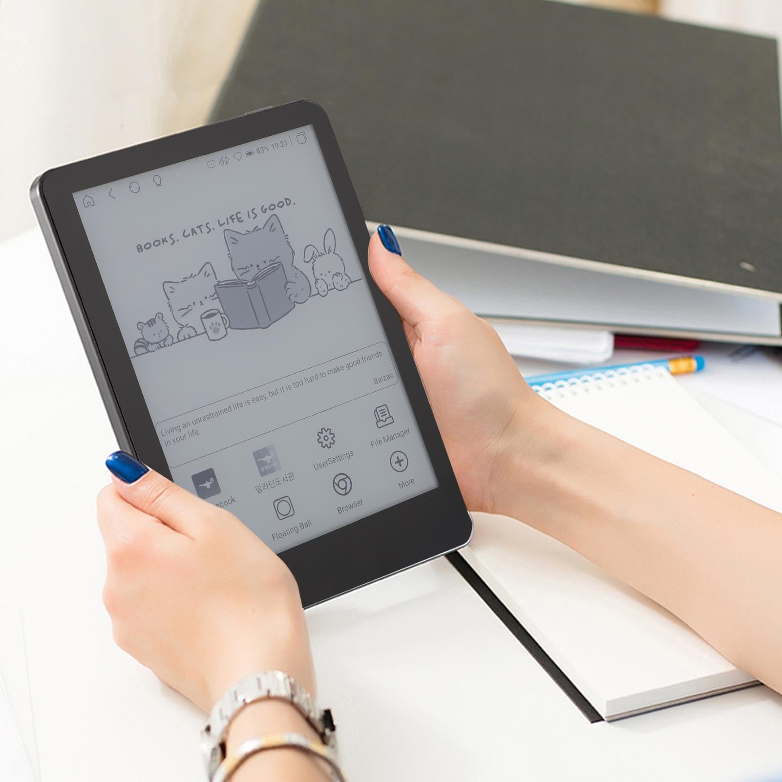 Diyeeni 6-Zoll-Touchscreen-E-Book-Reader für 11, 4 GB RAM, 64 GB Speicher 300 PPI mit Leselicht und 2500-mAh (Black)