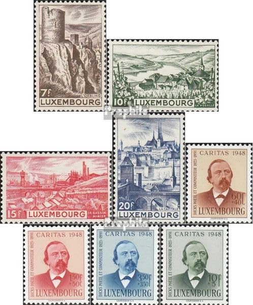 Sellos Luxemburgo 1948 MNH conjuntos completos de la Vendimia y Caritas para coleccionistas filatélicos