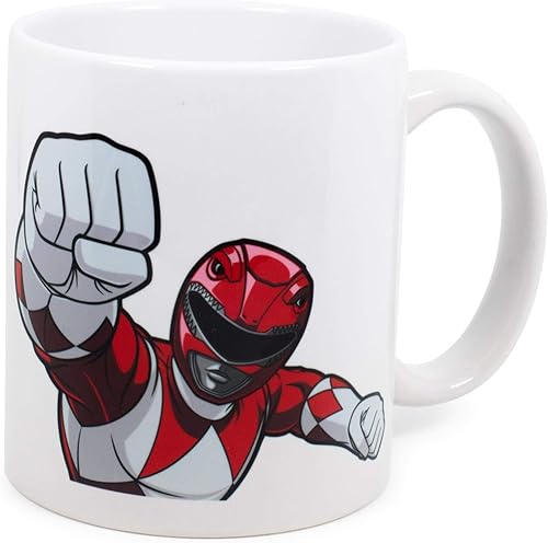 Surreal Entertainment Exclusive Mighty Morphin Power Rangers - Taza de café coleccionable oficial, juego de utensilios de bar para el hogar, con