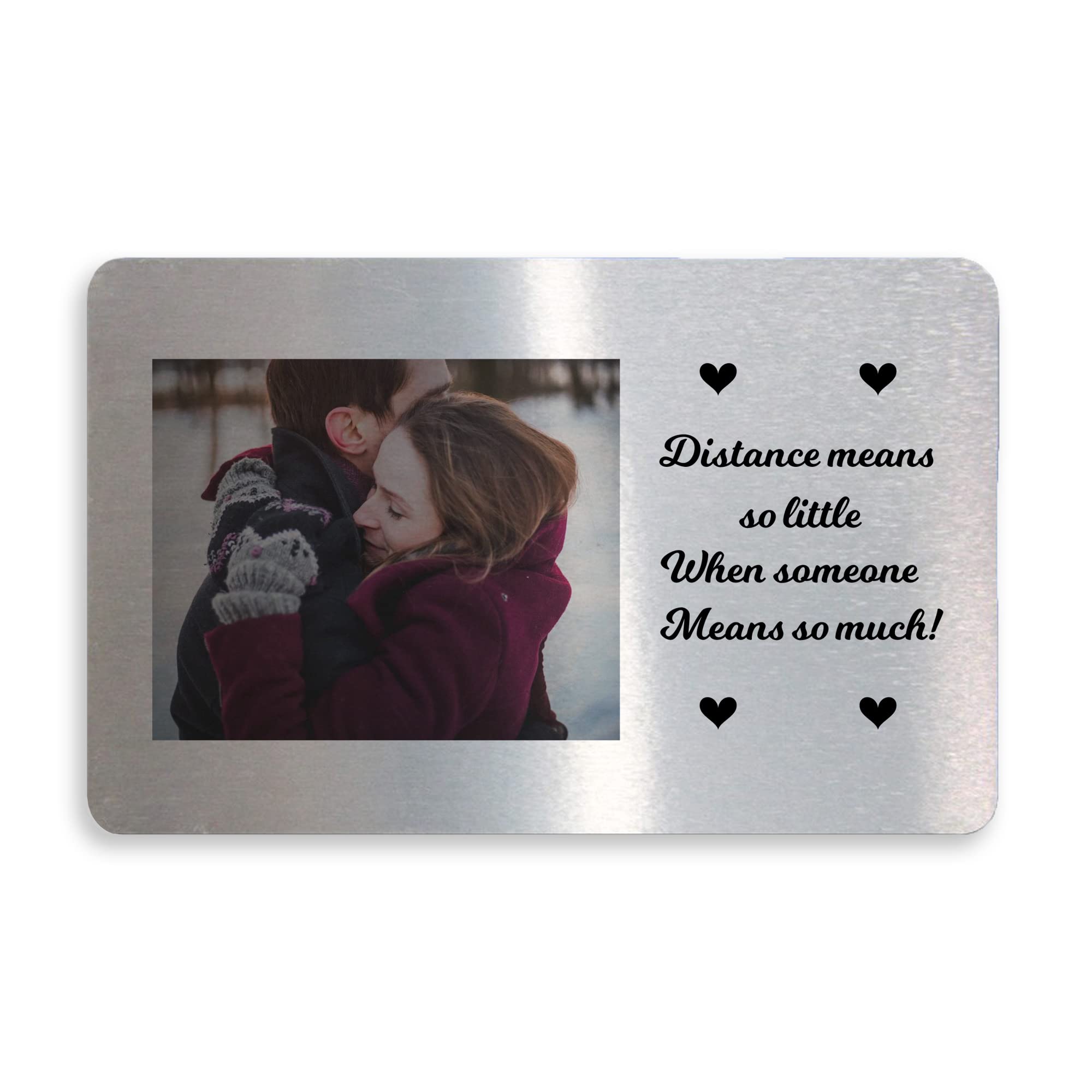 Personalised Metal Card Keepsake For Long Distance Boyfriend Girlfriend Gift For Him Her