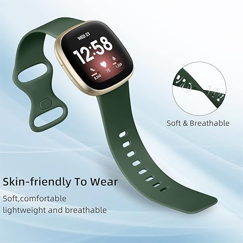 Vista 2 de Odbeai Compatible con correas Fitbit Sense y Sense2/Versa 3 y 4 bandas para mujeres y hombres, correa deportiva de repuesto suave, accesorios