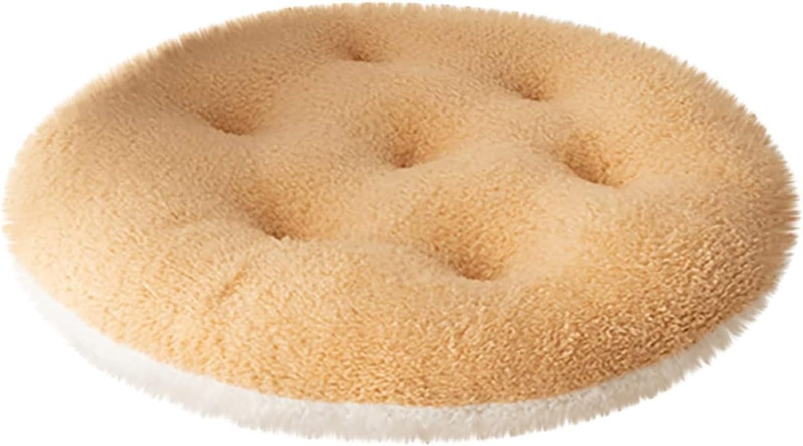 FENXIXIONE Thickened Sherpa Fleece Round Seat Cushion - Memory Foam Chair Cushion, Soft Faux Fur Winter Support Cushions for Dining Chair (40 * 40cm,Yellow-b)