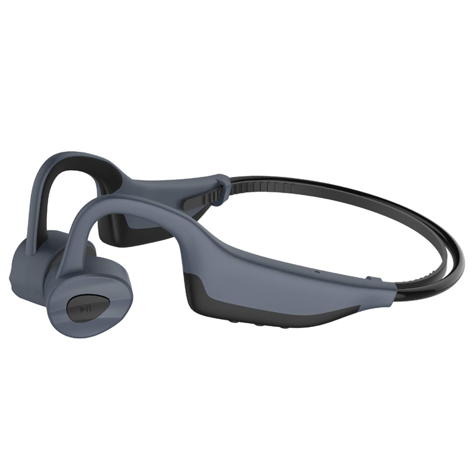 Słuchawki z przewodnictwem kostnym 2 w 1, 16 GB, odtwarzacz MP3, Bluetooth 5.0, słuchawki k7, dla zdrowia, życia, wodoodporne, do biegania, fitnessu, sportu, zestaw słuchawkowy (szare)