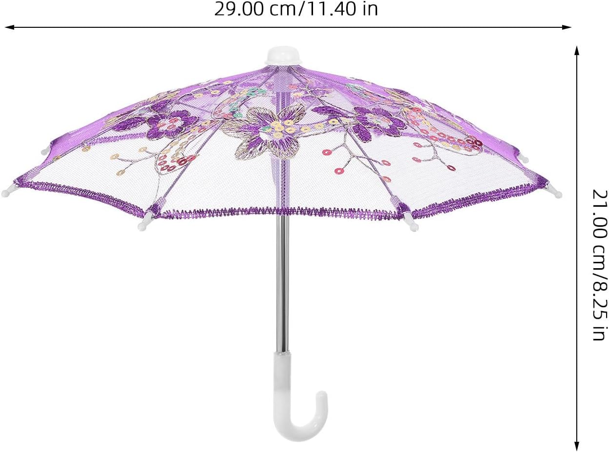 SAFIGLE 6 Pack Mini Lace Umbrellas for Tea Party Lace Mini Decorative Umbrellas Lightweight Tiny Parasol for Wedding Tea Party Photo Props 11.4X8.3 Inches Portable Small Umbrellan Set