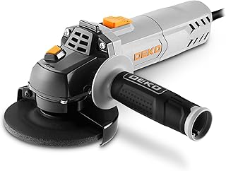 Amoladora angular, DEKOPRO 115mm 750W Amoladora angular eléctrica con cable,12.000 RPM, para cortar, amolar, pulir y lijar