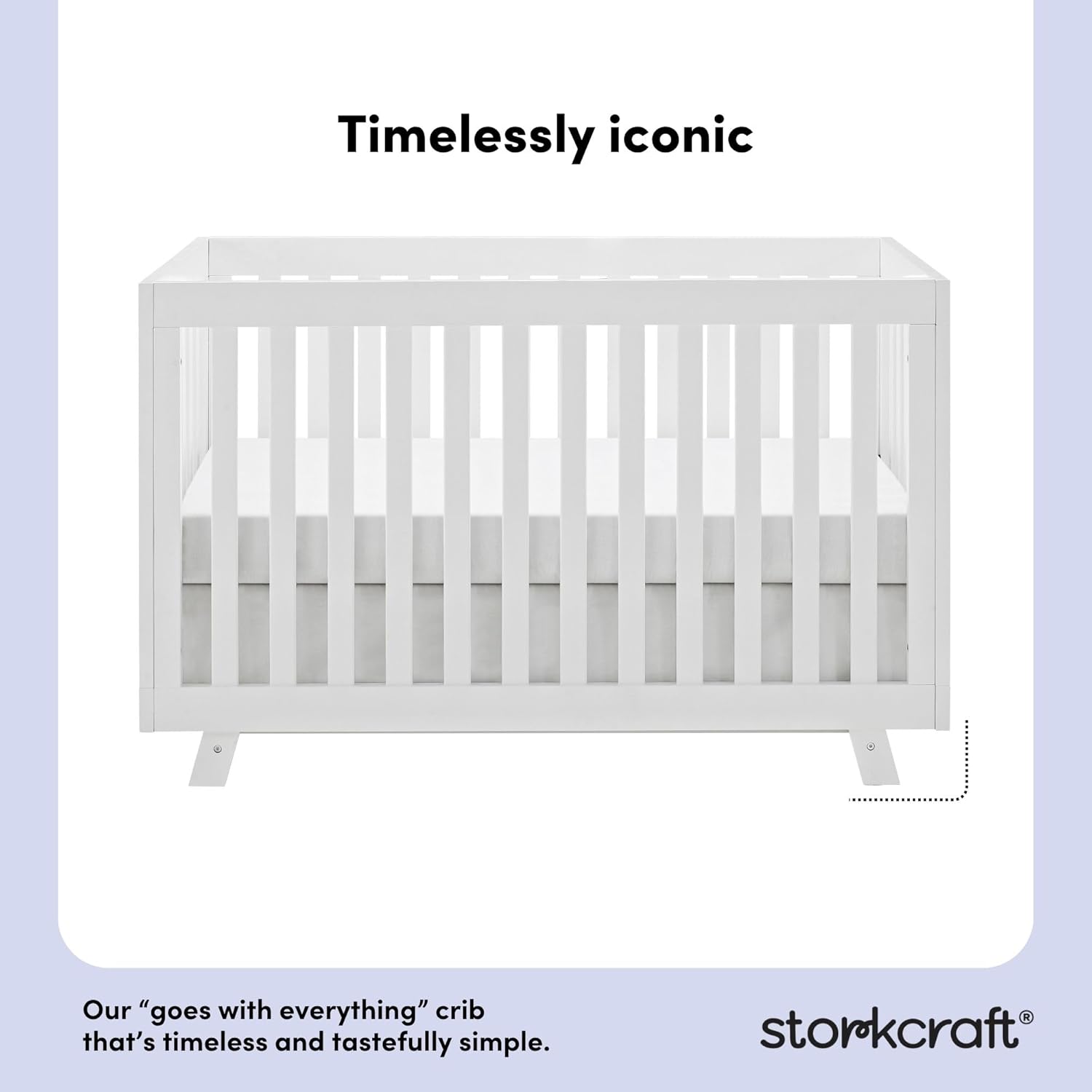 Storkcraft Beckett 3-in-1 Convertible Crib – GREENGUARD Gold Certified, Fits Standard Crib Mattress, Converts to Toddler Bed and Daybed, 4 Mattress Heights, Grow-with-Me Design (White)