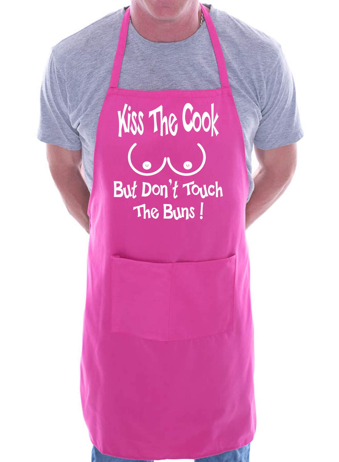 Print4u Men's Pink Apron Bbq Novelty Cooking Kiss The Cook Fun
