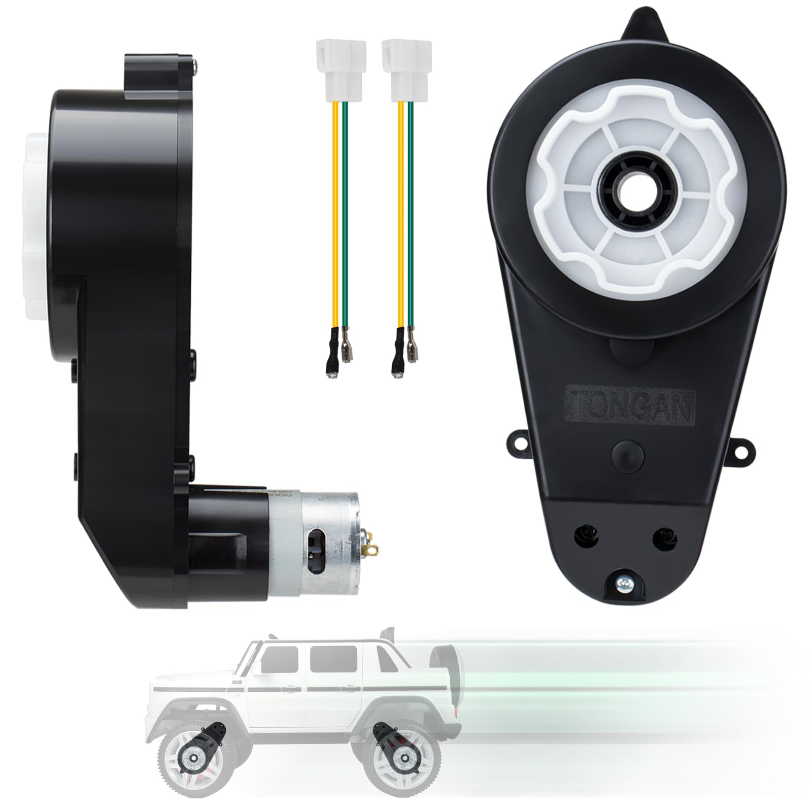 2 PZ 12V Motore Elettrico Cambio 40000RPM Ad Alta Velocità Cambio Motore per Ruote Alimentate Bambini Ride on Giocattoli RS550 Aggiornamento Gearbox Alimentato per Bambini Veicolo Elettrico Sostituire