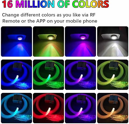 Miniatura 7 de Kit de techo, luces LED de fibra óptica Bluetooth, efecto de estrellas, 10 W, con control remoto y APP, luces RGBW, modo música