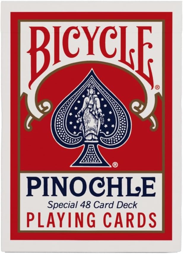 Bicycle Jumbo Pinochle Playing Cards - Large Print Easy to Read Numbers Suits Deck of Cards - Pinochle Deck