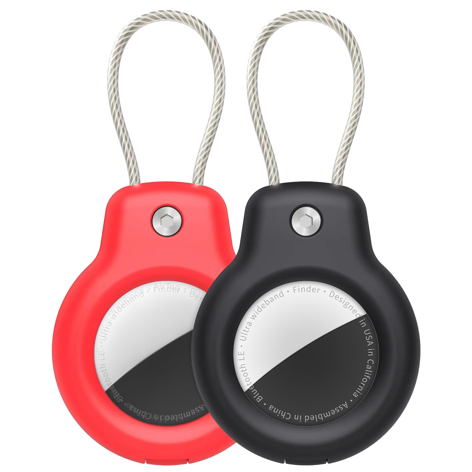 SPGUARD Kompatibel mit Apple AirTag Anhänger Secure Halter mit Kabel