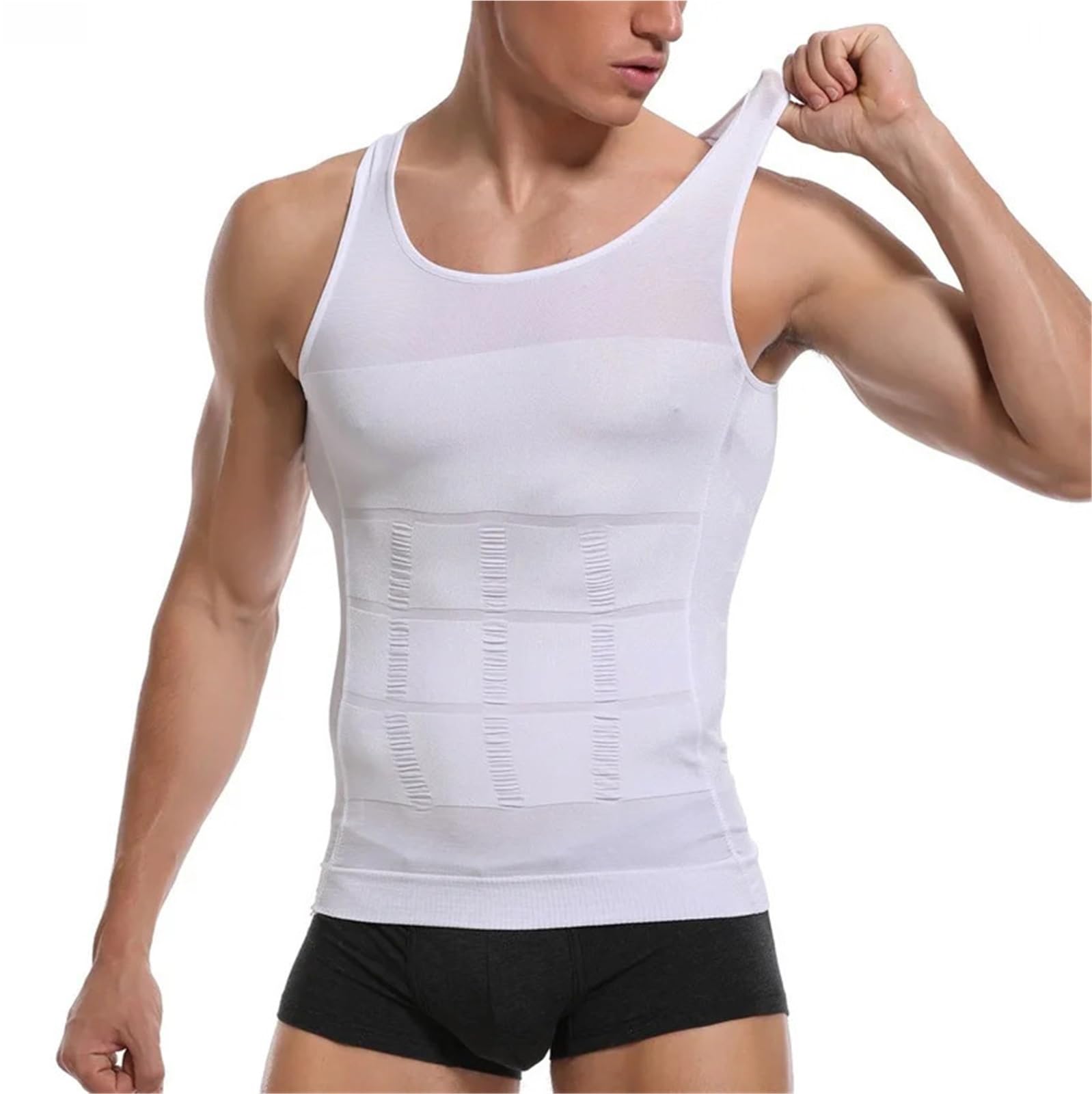 Camiseta Compresión Hombre Camiseta de compresión Moldeadora Cuerpo for Hombre, Chaleco sin Mangas for Entrenamiento en Gimnasio, ginecomastia, Abdomen y Cintura