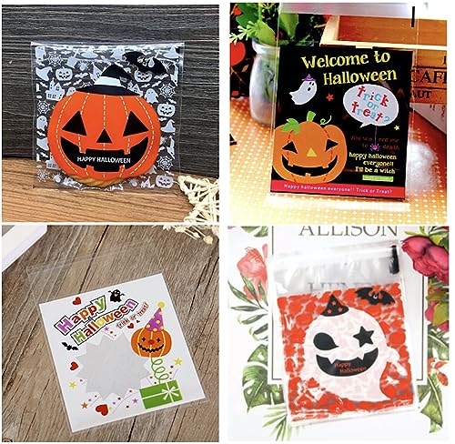 LUAMY ハロウィン ラッピング袋 ギフトバッグ opp袋 お菓子袋 キャンディバッグ 10×10cm 50枚セット 5種デザインセット