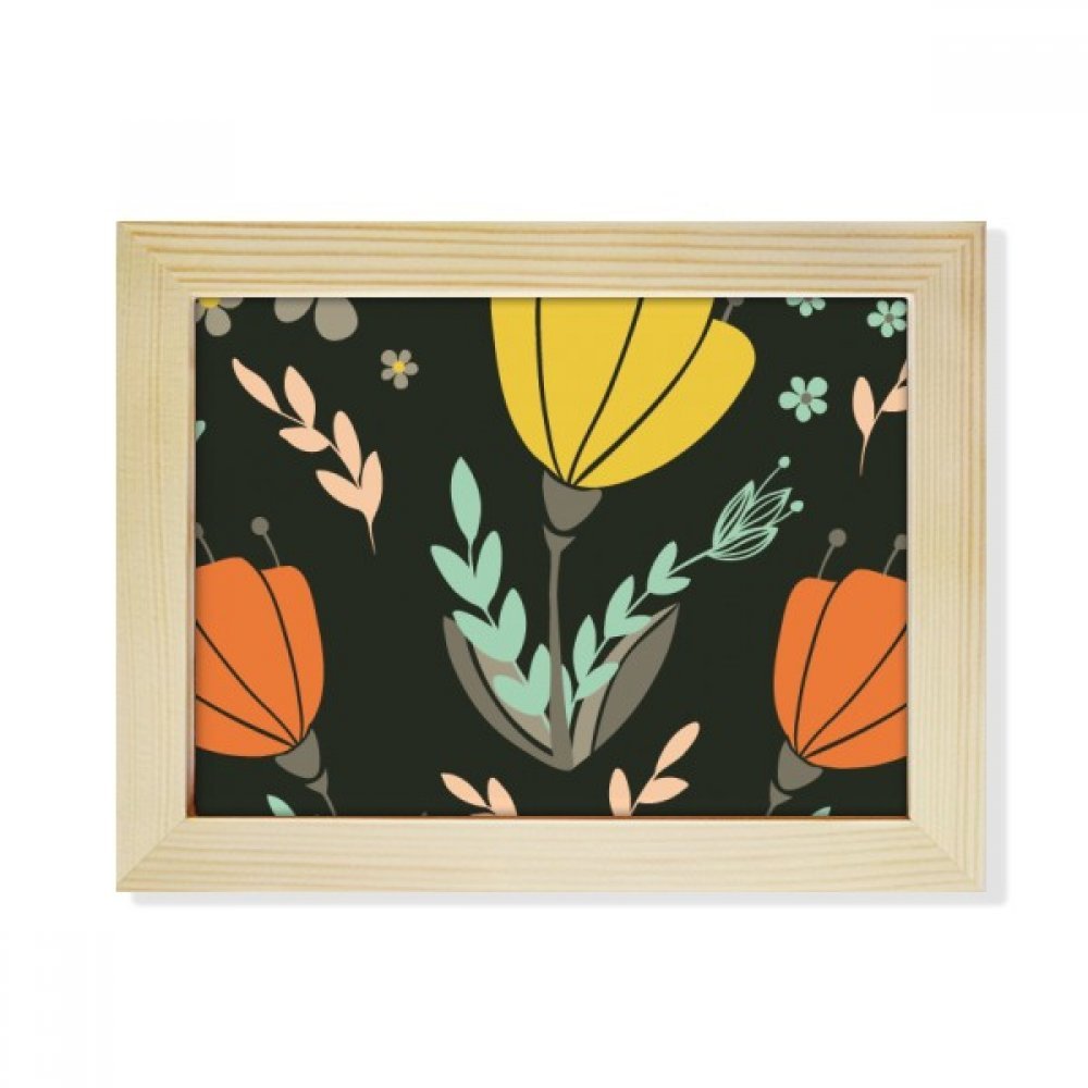 Marco de fotos de madera para escritorio con hermosa pintura de flor natural de 6x8"