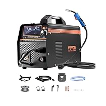 VEVOR Macchina Saldatrice MIG Corrente Uscita 160 A, Saldatrice MIG Sinergica Multiprocesso Portatile Saldatrice MIG Senza Gas Gas MMA Lift TIG 4 in 1 con Tecnologia Inverter IGBT, Schermo LCD