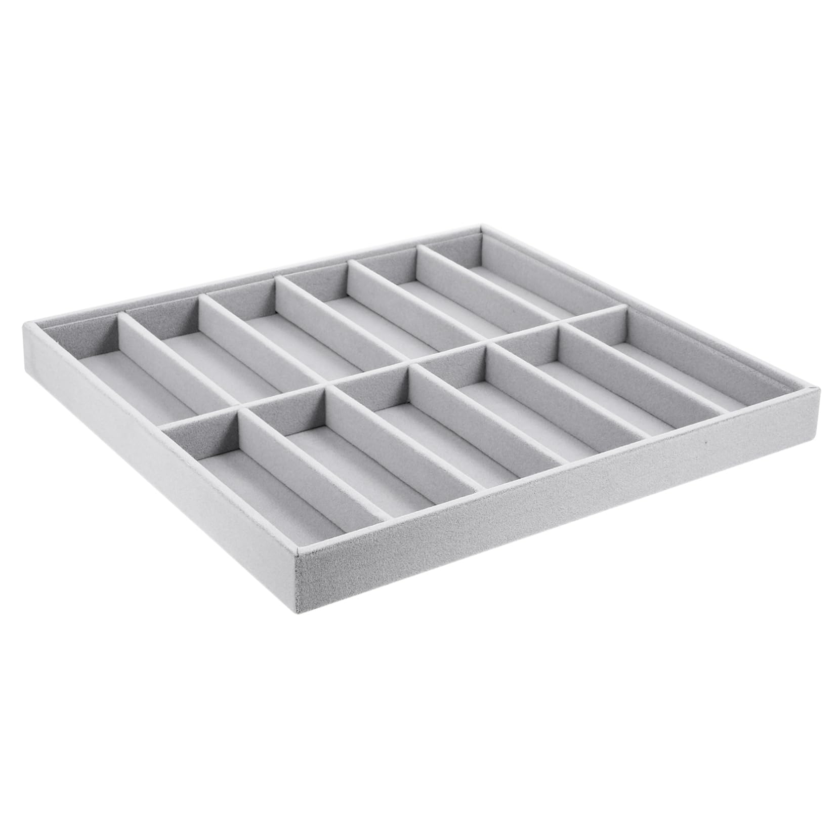 ABOOFAN Plateau de Rangement Empilable en Velours Couleur Neutre 12 Compartiments pour Lunettes de Soleil, Organisateur D'accessoires pour Ambiance Estivale sur Bureau de Boutique
