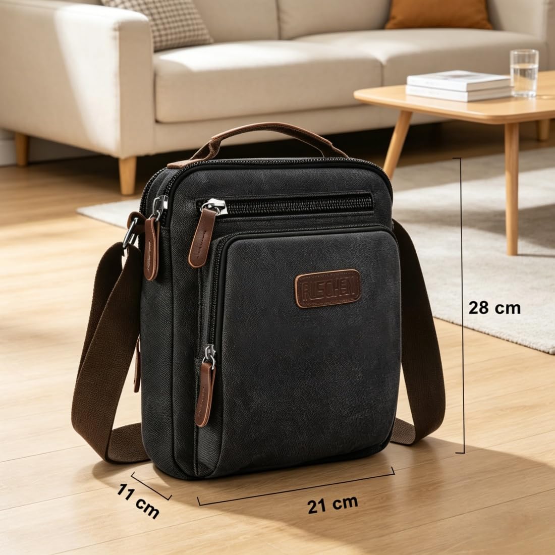 Umhängetasche Schultertasche für Herren, Damen und Jungen, Kuriertasche aus Canvas, Herrentasche für Tablet, Messenger Bag für Tägliches Leben Reise