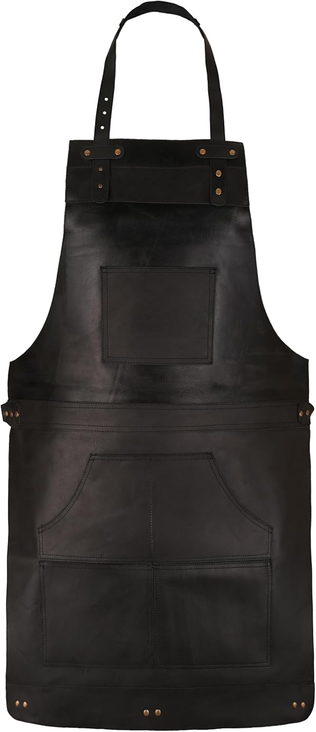 Full Grain Leather Apron for Butcher, Barber, Woodwork, Cook, BBQ, Blacksmith,