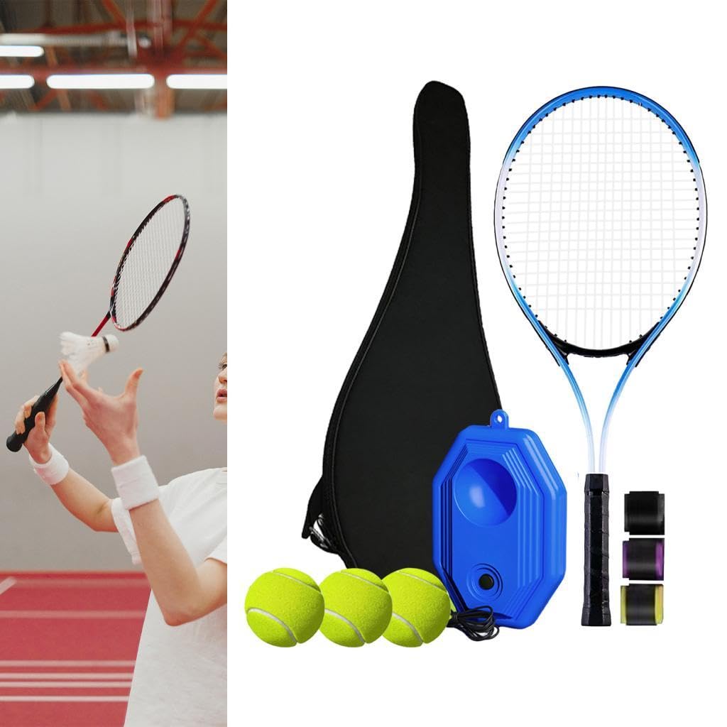 1 Pieza Raqueta de Tenis Kit de Entrenamiento Individual Rebotador Portátil con Bola y Bolsa para Mujeres Hombres Niños en Parques Jardines Canchas